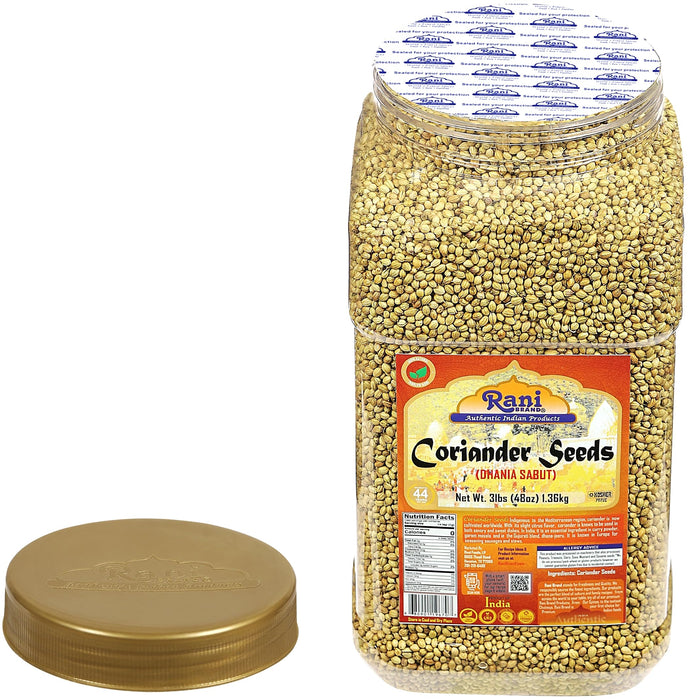 Rani Coriander Seeds 48oz (3lbs) 1.4kg Bulk ~ All Natural | Gluten Friendly | NON-GMO | Vegan | Kosher | Indian Origin