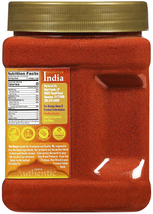 Rani Kashmiri Chilli Powder (Deggi Mirch, Low Heat) Ground Indian Spice 16oz (1lb) 454g PET Jar, Pack of 6 ~ All Natural | Salt-Free | Vegan | No Colors | Gluten Friendly | NON-GMO | Kosher | Indian Origin