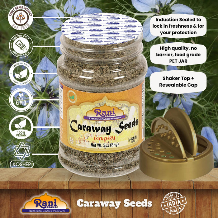 Rani Caraway Seeds (Siya Zeera) Spice 3oz (85g) Natural ~ Gluten Friendly | NON-GMO | Kosher | Vegan | Indian Origin