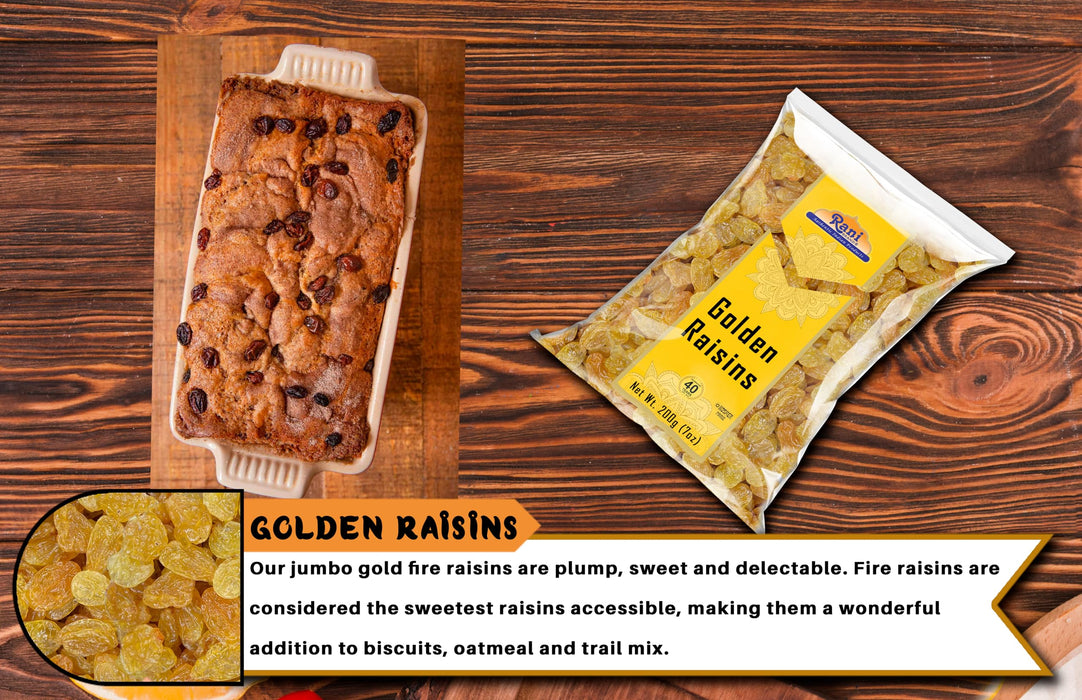 Rani Golden Raisins 7oz (200g) ~ All Natural | Gluten Friendly | NON-GMO | Kosher | Vegan | Indian Origin