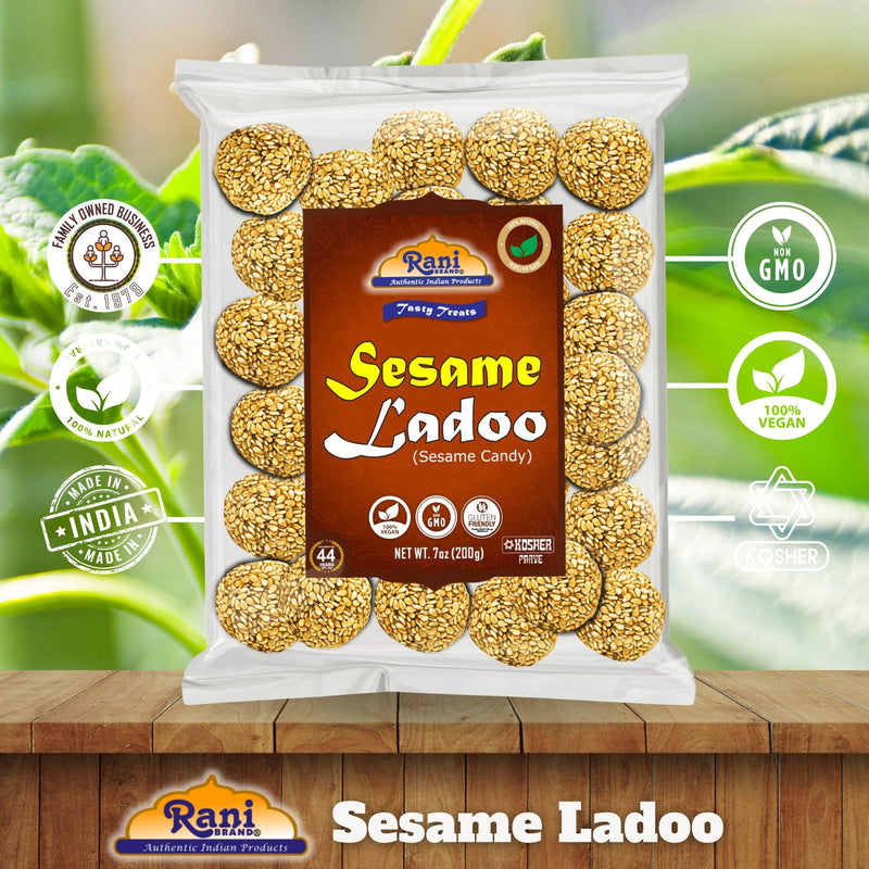 Rani Sesame Ladoo (Round Sesame Brittle Candy) 7oz (200g) {4 Sizes Available}