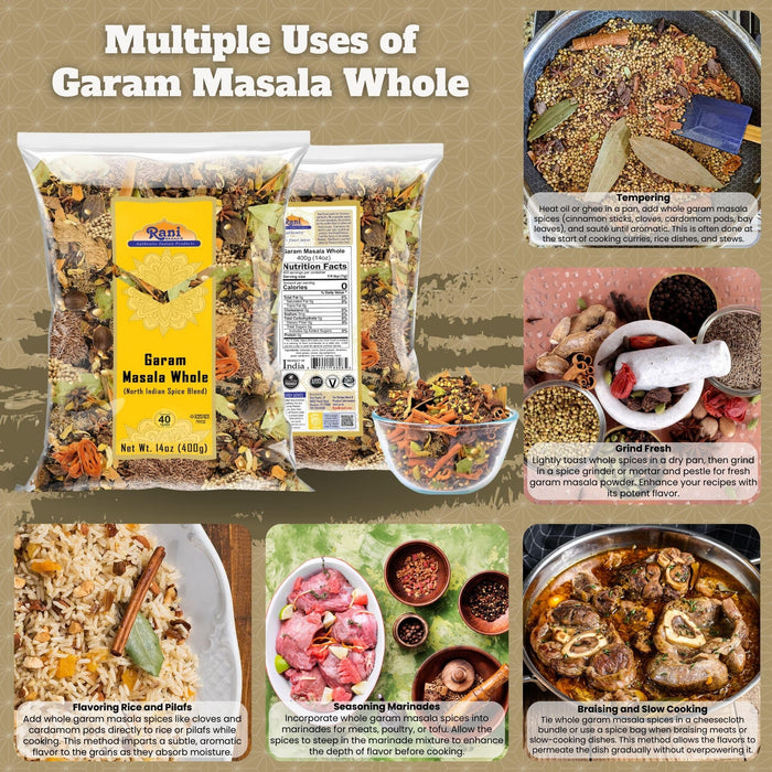 Rani Garam Masala Indian 11-Whole Spices Blend 14oz (400g) ~ All Natural | Vegan | Gluten Friendly | Salt Free | NON-GMO | Kosher | Indian Origin