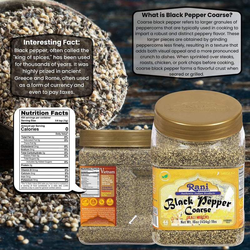 Rani Black Pepper Coarse Grind {7 Sizes Available}