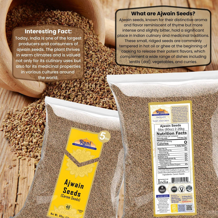 carom seeds plant Rani Ajwain Seeds (Carom Bishops Weed) Spice Whole 80oz (5lbs) 2.27kg — Rani Brand Factory Store