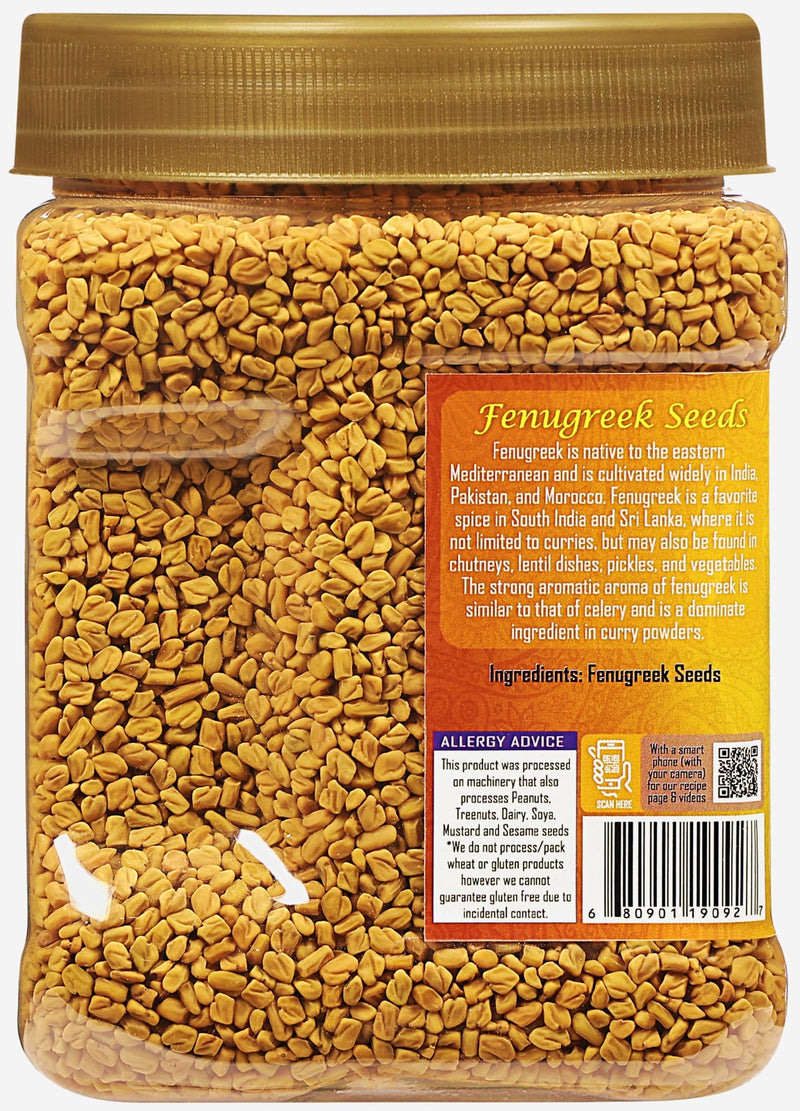 Rani Fenugreek (Methi) Seeds Whole 25oz (1.56lbs) 708g PET Jar, Trigonella foenum graecum ~ All Natural | Vegan | Gluten Friendly | Non-GMO | Kosher