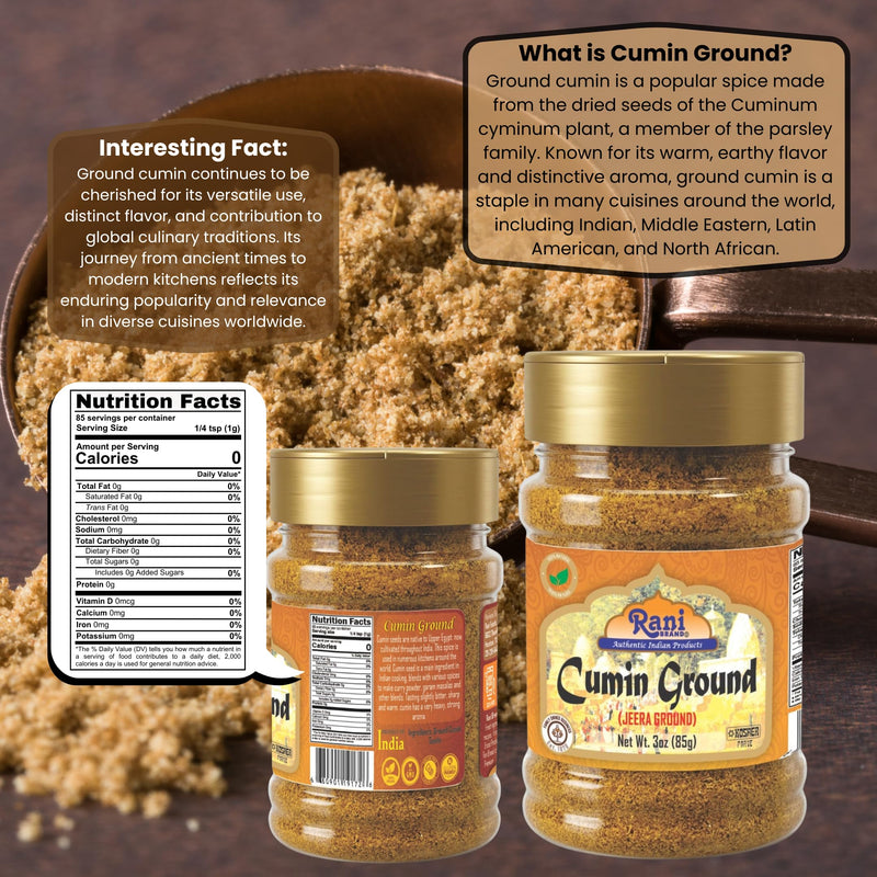 Rani Cumin (Jeera) Powder Spice 3oz (85g) ~ All Natural | Vegan | Gluten Friendly | NON-GMO | Kosher | Indian Origin