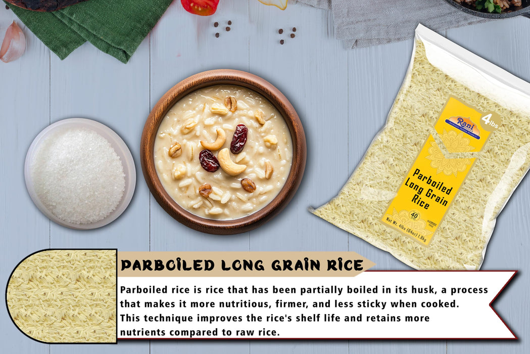 Rani Parboiled Long Grain Rice 64oz (4lbs) 1.81kg Bulk ~ All Natural | Gluten Friendly | Vegan | Non-GMO | Kosher | Product of USA