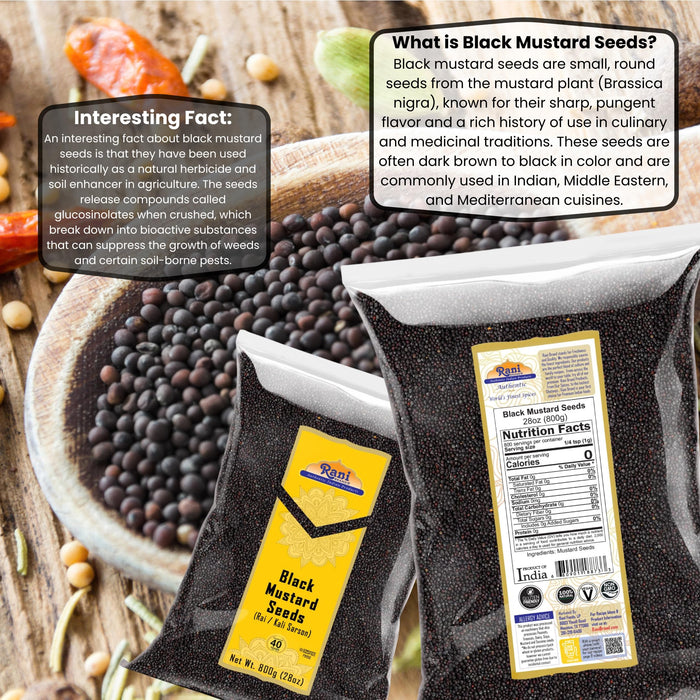 Rani Black Mustard Seeds Whole {10 Sizes Available}