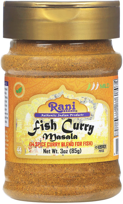 Rani Fish Curry Masala (14-Spice Curry Blend for Fish) 3oz (85g) PET Jar, Shaker Top ~ All Natural | Vegan | Kosher | Gluten Friendly | NON-GMO | Indian Origin