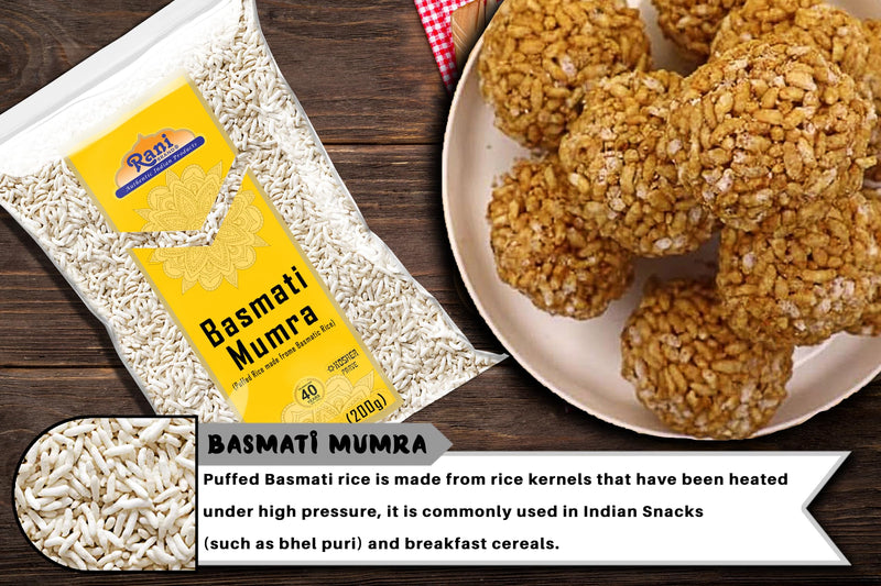 Rani Basmati Mamra (Puffed Rice) 7oz (200g) ~ All Natural, Indian Origin | No Color | Gluten Friendly | Vegan | NON-GMO | Kosher | No Salt or fillers