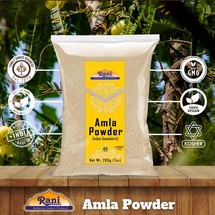 Rani Amla Powder (Indian Gooseberry) 7oz (200g) ~ All Natural | No Color | Gluten Friendly | Vegan | NON-GMO | Kosher | No Salt or fillers | Indian Origin