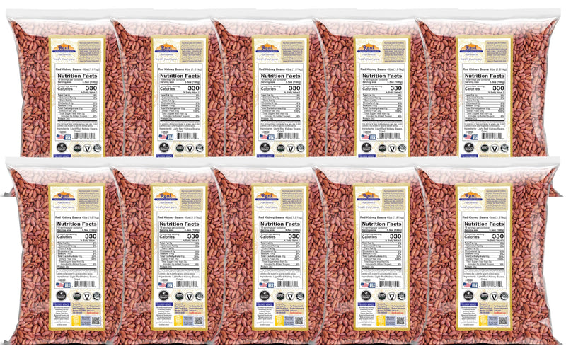 Rani Red Kidney Beans, Light 64oz (4lbs) 1.81kg ~ Pack of 10 ~ 640oz (40lbs) 18.14kg Total ~ All Natural | Vegan | Gluten Friendly | NON-GMO | Kosher | Raj Mah