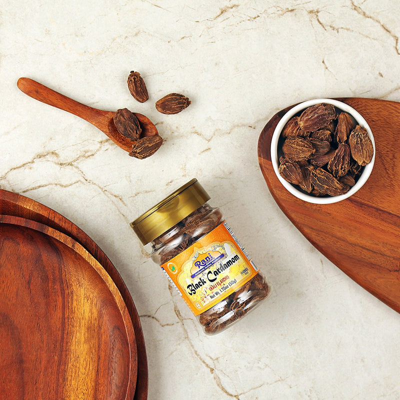 Rani Black Cardamom Pods (Kali Elachi) Whole Indian Spice 1.75oz (50g) PET Jar ~ Natural | Vegan | Gluten Friendly | NON-GMO | Kosher | Indian Origin