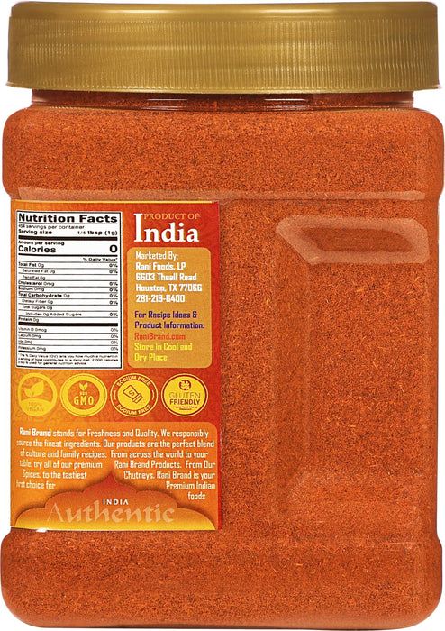 Rani Chilli Powder (Mirchi) Ground Indian Spice 16oz (1lb) 454g PET Jar ~ All Natural | Salt-Free | Vegan | No Colors | Gluten Friendly | NON-GMO | Kosher | Indian Origin