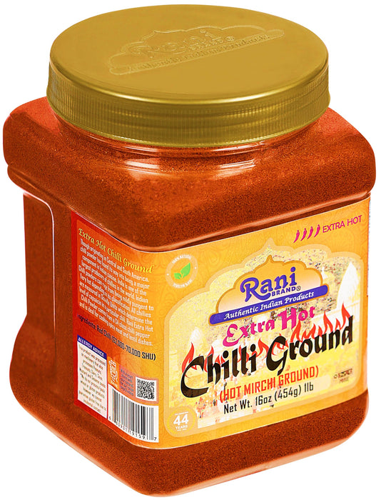 Rani Extra Hot Chilli Powder Indian Spice 16oz (1lb) 454g PET Jar ~ All Natural | Salt-Free | Vegan | No Colors | Gluten Friendly | NON-GMO | Kosher