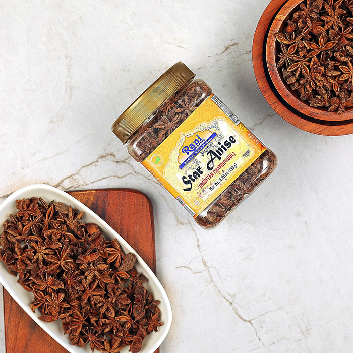 Rani Star Anise Seeds, Whole Pods (Badian Khatai) Spice 5.29oz (150g) PET Jar ~ All Natural | Gluten Friendly | NON-GMO | Vegan | Kosher | Indian Origin