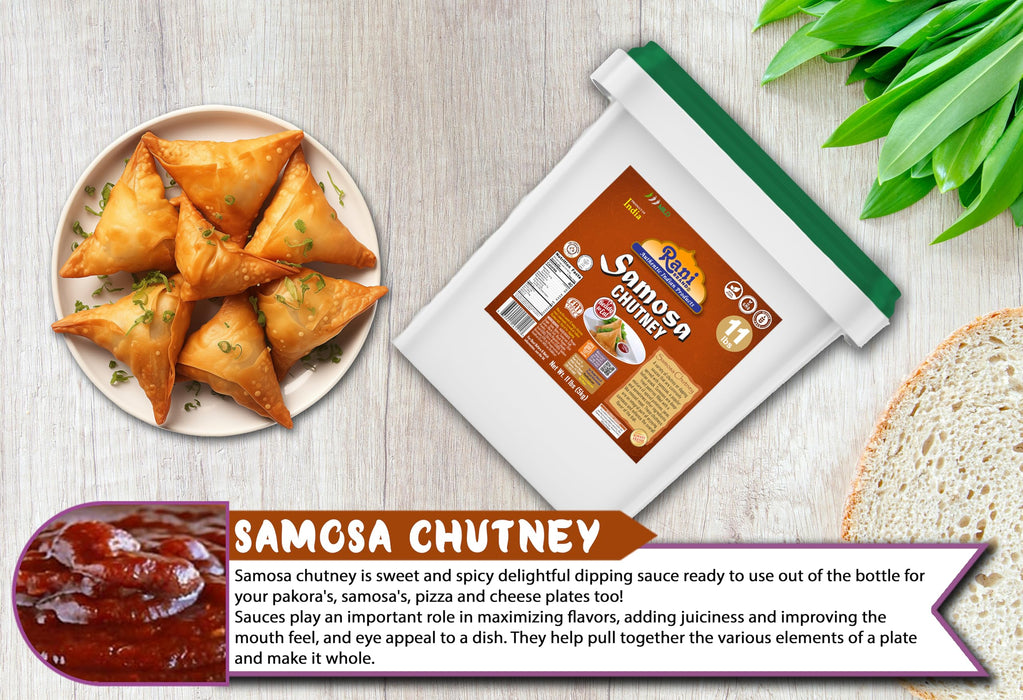 Rani Samosa Chutney (Sweet, Sour & Spicy Dipping Sauce) 176oz (11lbs) 5kg Bulk Bucket, Ready to eat, Vegan ~ Gluten Free | NON-GMO | Kosher | No Colors | Indian Origin