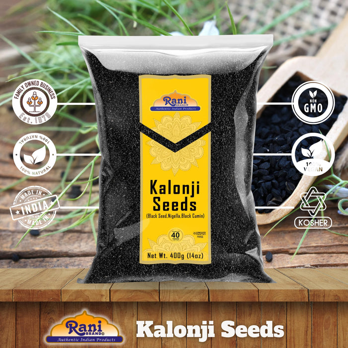 Rani Kalonji (Black Seed, Nigella Sativa, Black Cumin) Seeds 14oz (400g) All Natural ~ Gluten Friendly | NON-GMO | Kosher | Vegan | Indian Origin