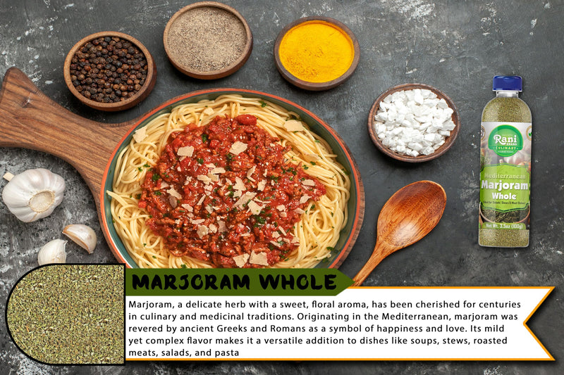 Rani Marjoram Whole (Ideal for Salads, Stews & Meat Dishes) 3.5oz (100g) PET Jar ~ All Natural | Gluten Friendly | NON-GMO | Kosher | Vegan | Product of USA