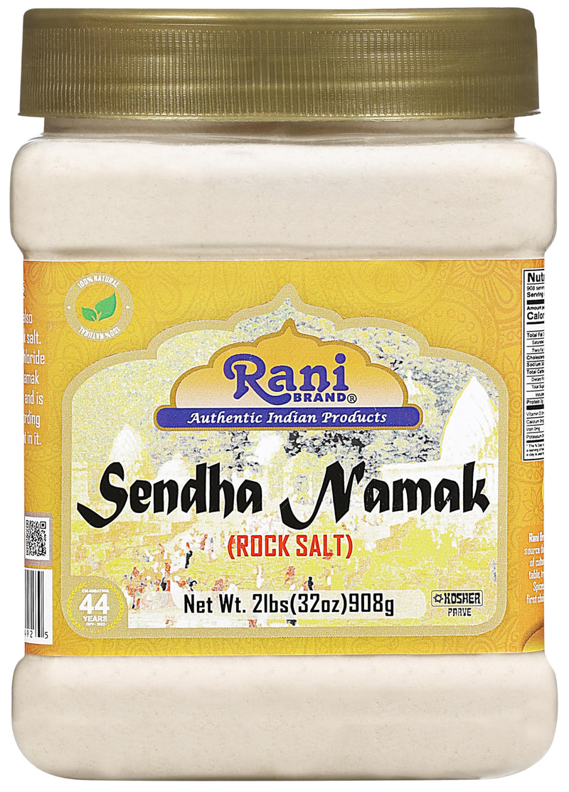 Rani Sendha Namak (Rock Salt) 32oz (2lbs) 908g PET Jar ~ All Natural | Vegan | Gluten Friendly | NON-GMO | Kosher | Indian Origin
