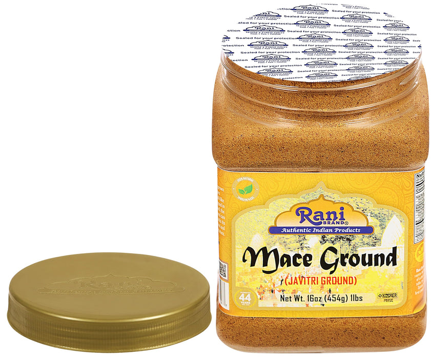 Rani Mace Ground (Javathri) Powder 16oz (454g) 1 Pound, PET jar ~ All Natural | Vegan | Gluten Friendly | NON-GMO | Kosher | Indian Origin