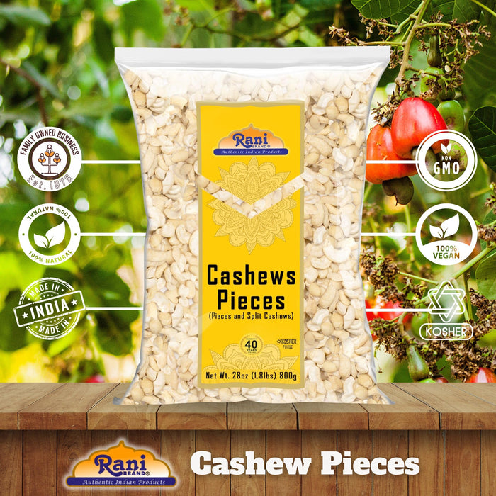 Rani Raw Cashews Halves and Pieces (uncooked, unsalted) 28oz (800g) ~ All Natural, No Preservatives | Vegan | NON-GMO | Kosher | Gluten Friendly