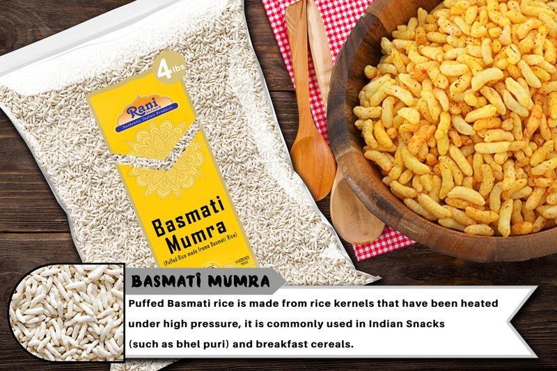 Rani Basmati Mumra (Puffed Rice) 64oz (4lbs) 1.81kg Bulk ~ All Natural | No Color | Gluten Friendly | Vegan | NON-GMO | Kosher | No Salt or fillers | Indian Origin