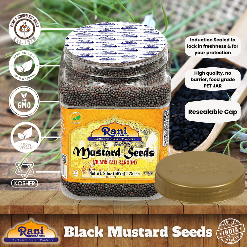 Rani Black Mustard Seeds Whole {10 Sizes Available}