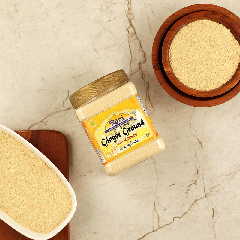 Rani Ginger (Adarak) Powder Ground, Spice 14oz (400g) PET Jar ~ Natural | Vegan | Gluten Friendly  | NON-GMO | Kosher | Indian Origin
