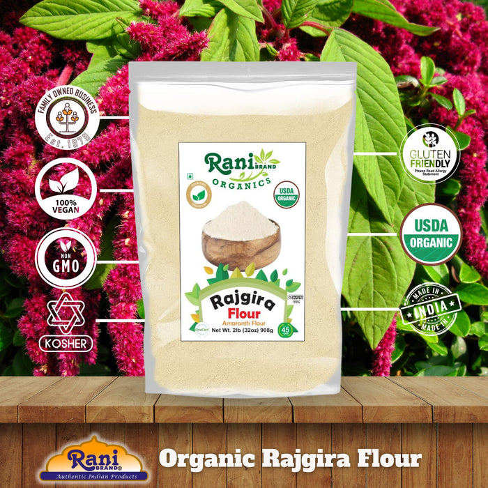 Rani Organic Rajgara Flour (Amaranth Flour) 32oz (2lbs) 908g Bulk ~ All Natural | Vegan | Gluten Friendly | NON-GMO | Kosher | Indian Origin | USDA Organic Certified