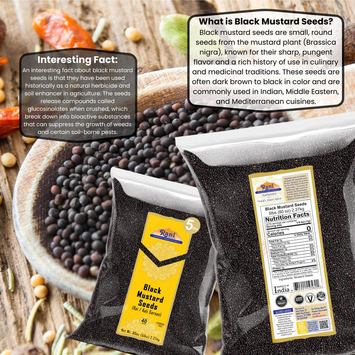 Rani Black Mustard Seeds Whole {10 Sizes Available}