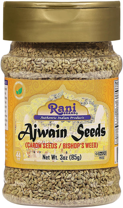 Rani Ajwain Seeds (Carom Bishops Weed) Spice Whole 3oz (85g) PET Jar ~ All Natural | Vegan | Gluten Friendly | NON-GMO | Indian Origin