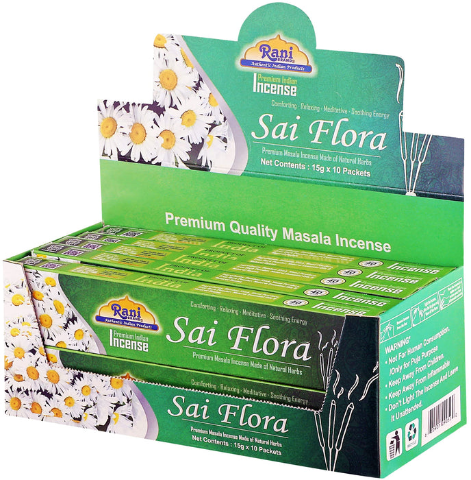 Flora Ana Rani Rani Sai Flora Incense (Premium Masala Incense Made of Natural Herbs ...