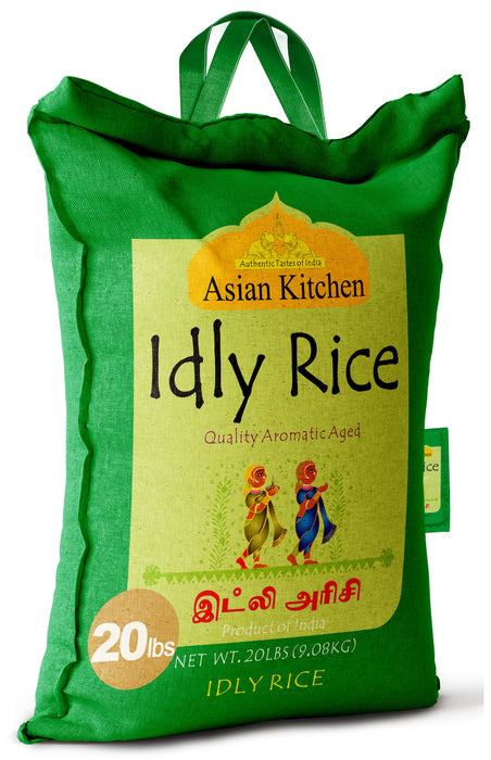 Asian Kitchen Idly (Idli) Rice 20-Pound Bag, 20lbs (9.08kg) Short Grain Rice ~ All Natural | Gluten Friendly | Vegan | Indian Origin | Export Quality