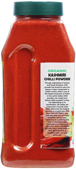 Rani Organic Kashmiri Chilli Powder (Deggi Mirch, Low Heat) 16oz (1lb) 454g PET Jar ~ All Natural | Vegan | Gluten Friendly | NON-GMO | Indian Origin | USDA Certified Organic