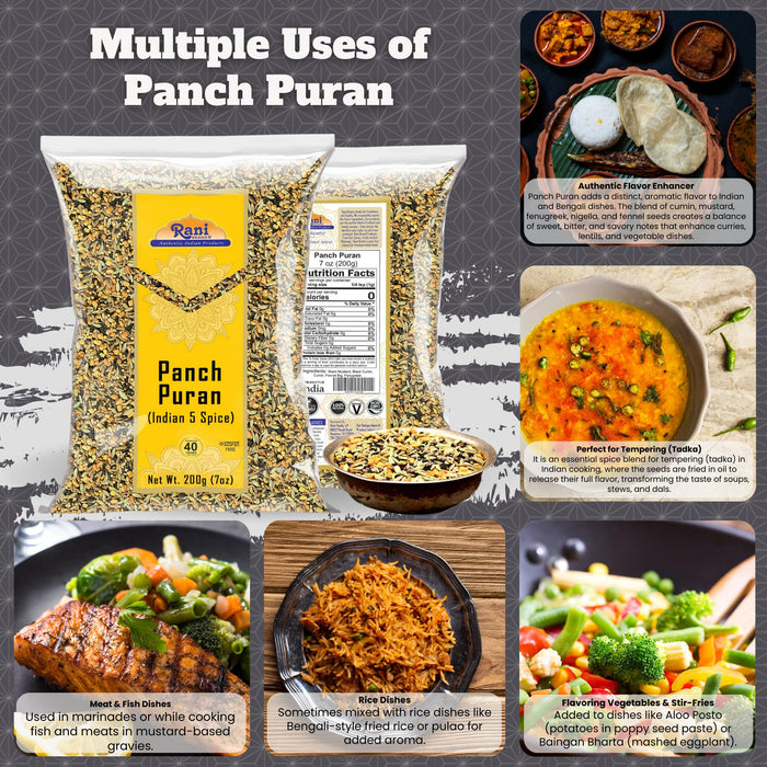 Rani Panch Puran (5 Spice) 7oz (200g) ~ All Natural | Vegan | Gluten Friendly | NON-GMO | Kosher | Indian Origin