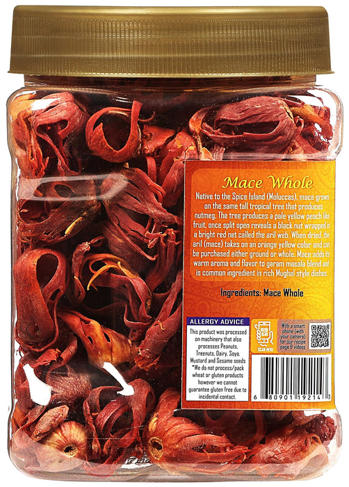 Rani Mace Whole (Javathri), Spice 3.5oz (100g) PET Jar ~ All Natural | Vegan | Gluten Friendly | NON-GMO | Kosher | Indian Origin