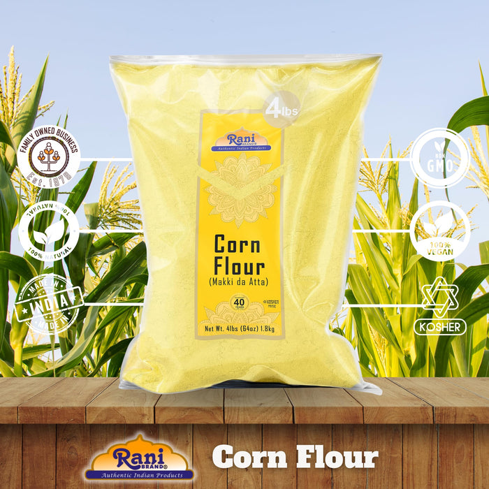 Rani Corn Flour (Makki ka Atta) 64oz (4lbs) 1.81kg Bulk ~ All Natural | Vegan | Gluten Friendly | NON-GMO | Kosher | Indian Origin