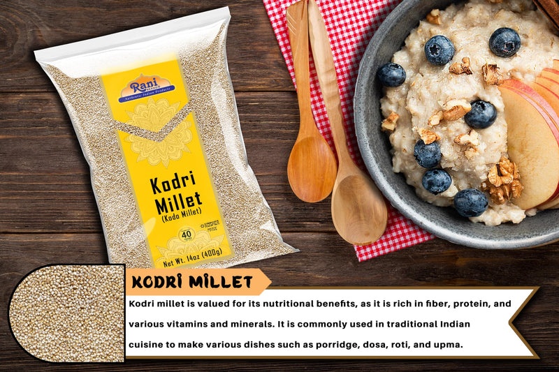 Rani Kodri (Polished Kodo Millet Seeds) Ancient Grains 400g (14oz) ~ All Natural | Gluten Friendly | NON-GMO | Kosher | Vegan | Indian Origin (Varagu / Kodra / Harka)