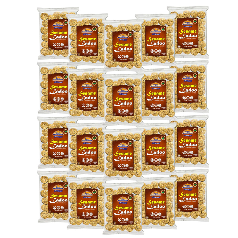 Rani Sesame Ladoo (Round Sesame Brittle Candy) 7oz (200g) x Pack of 20 ~ All Natural | Vegan | No colors | Gluten Friendly | Indian Origin