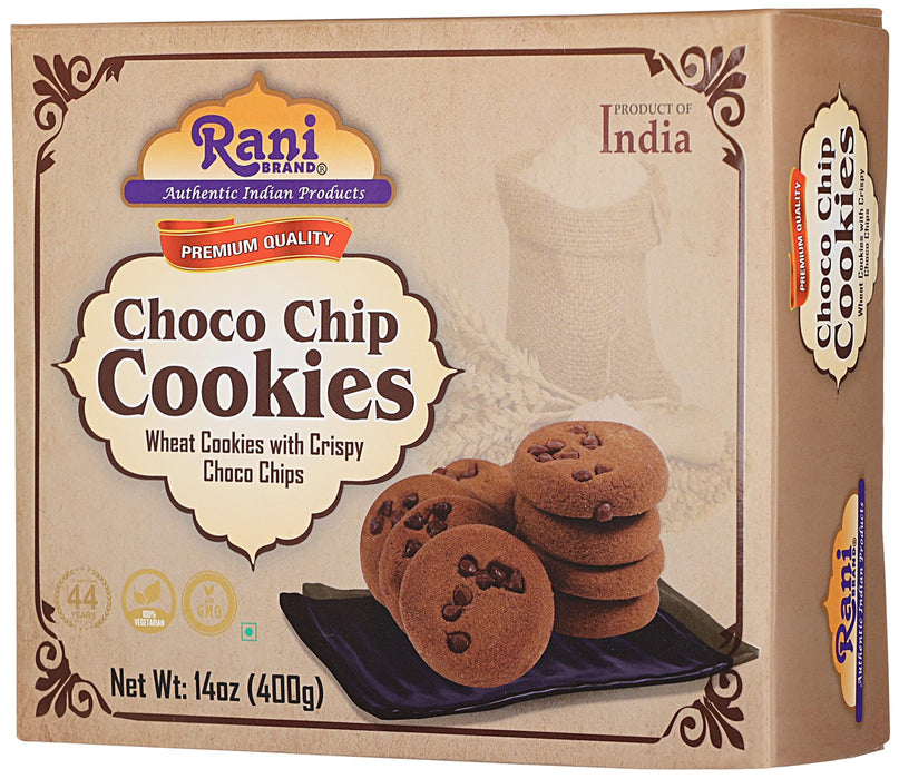 Rani Choco Chip Cookies (Wheat Cookies with Crispy Choco Chips) 14oz (400g) Premium Quality Indian Cookies ~ All Natural | Vegan | Non-GMO | Indian Origin