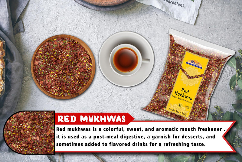 Rani Red Mukhwas (Special Digestive Treat) 7oz (200g) ~ Vegan | Indian Candy Mouth Freshener | Kosher
