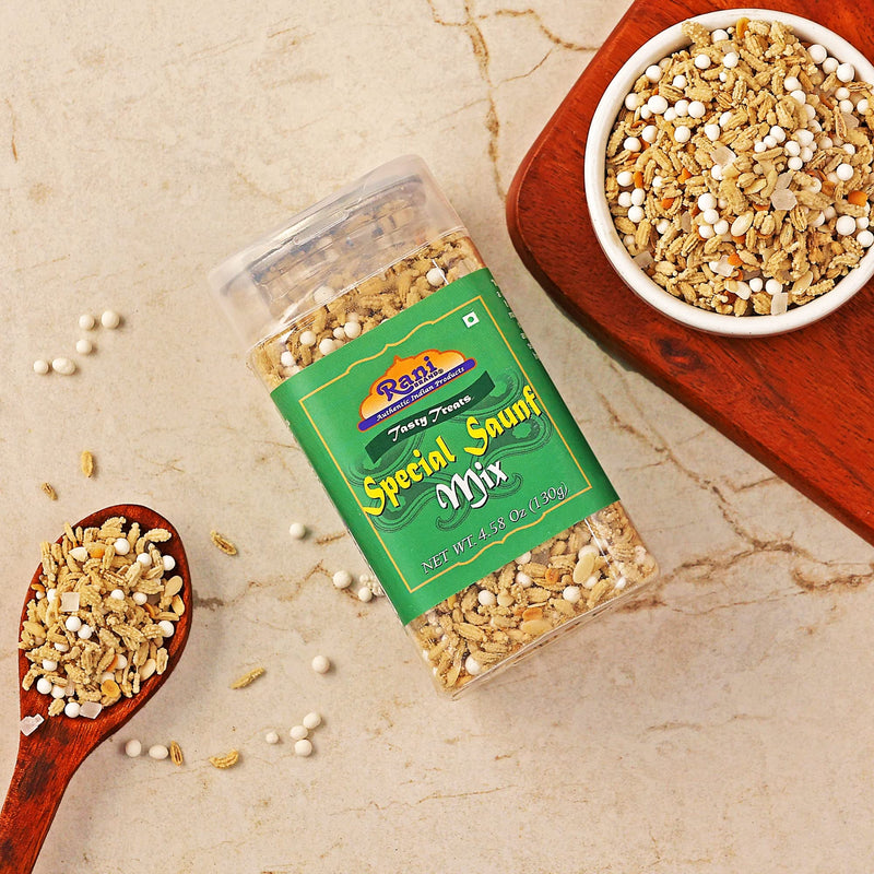 Rani Special Saunf Mix 4.58oz (130g) Vacuum Sealed, Easy Open Top, Resealable Container ~ Indian Tasty Treats | Vegan | Gluten Friendly | NON-GMO | Indian Origin