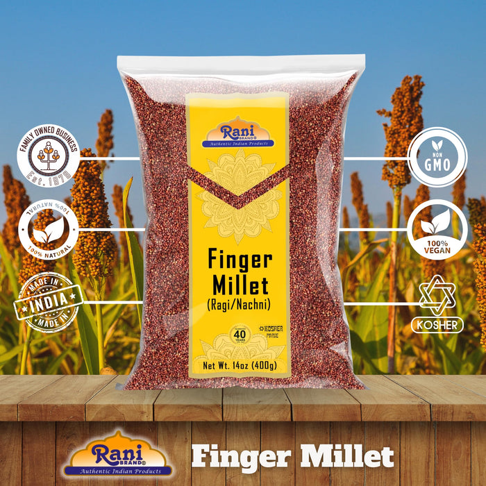 Rani Ragi Finger Millet (Eleusine Coracana) Whole Ancient Grain Seeds 14oz (400g) ~ All Natural | Gluten Friendly | NON-GMO | Kosher | Vegan | Indian Origin