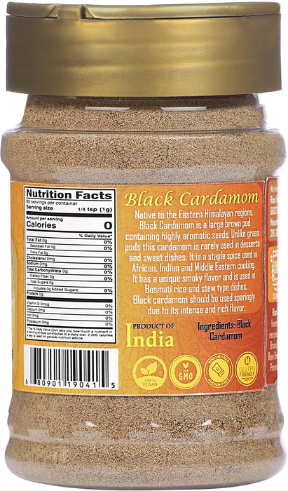 Rani Black Cardamom Powder (Kali Elachi) Indian Spice 3oz (85g) PET Jar ~ Natural | Vegan | Gluten Friendly | NON-GMO | Kosher | Indian Origin