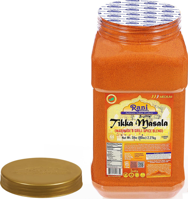 Rani Tikka Masala Indian 7-Spice Blend 80oz (5lbs) 2.27kg Bulk PET Jar ~ All Natural | Salt-Free | Vegan | No Colors | Gluten Friendly | NON-GMO | Kosher | Indian Origin