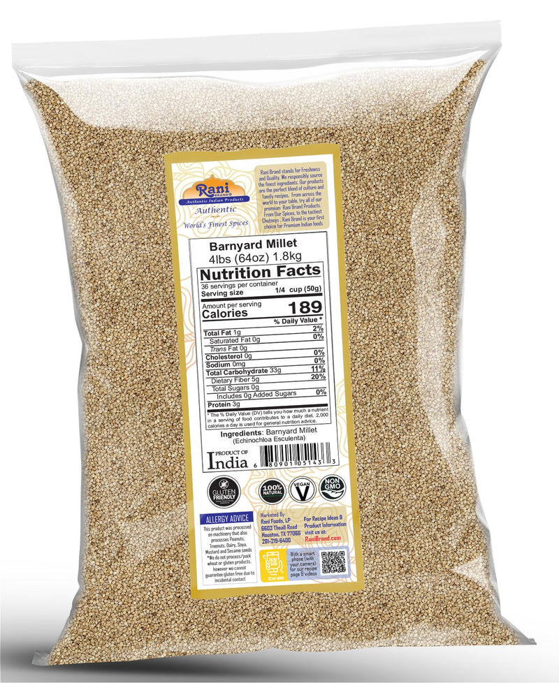 Rani Barnyard Millet (Echinochloa Esculenta Frumantacea) Whole {3 Sizes Available}
