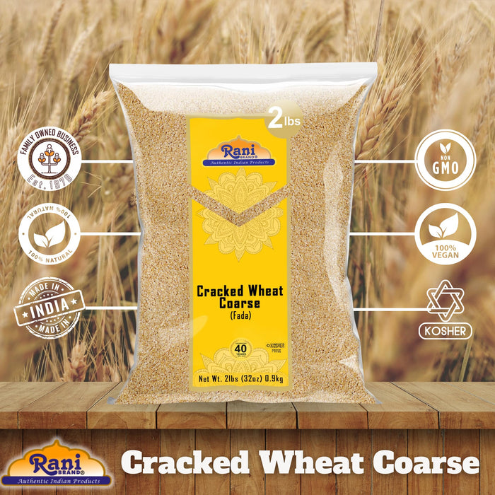 Rani Cracked Wheat Coarse (Fada / Commonly called Bulgur #3) 32oz (2lbs) 907g ~ All Natural | Vegan | No Colors | NON-GMO | Kosher | Indian Origin (Dalia)