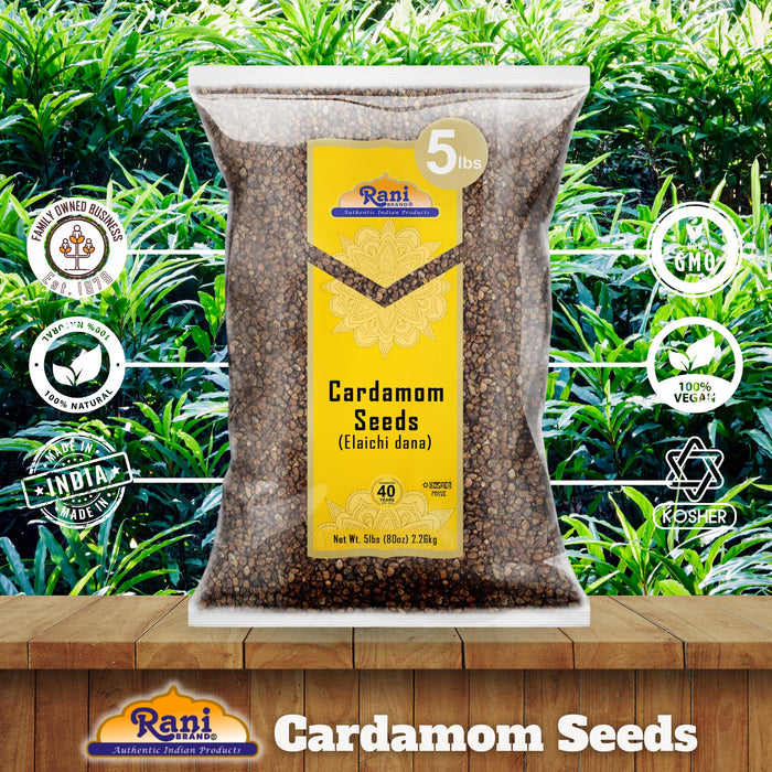 Rani Cardamom (Elachi) Decorticated Seeds Spice 80oz (5lbs) 2.27kg Bulk ~ All Natural | Vegan | Gluten Friendly | NON-GMO | Kosher