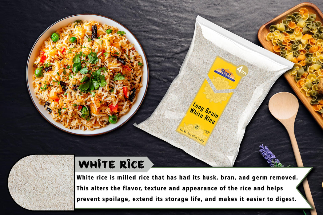 Rani Long Grain White Rice 64oz (4lbs) 1.81kg Bulk  ~ All Natural | Gluten Friendly | Vegan | Non-GMO | Kosher | Product of USA